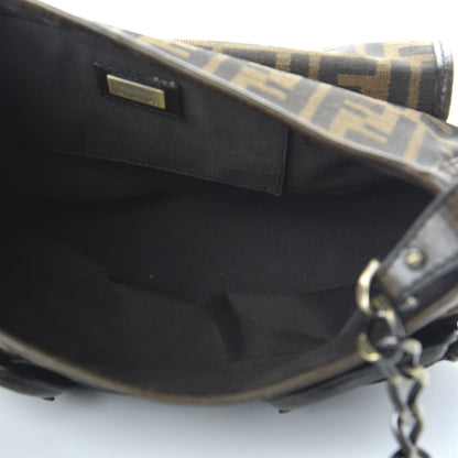 Fendi Zucca B Bis Flap Bag Tobacco Castagna 5 of 9