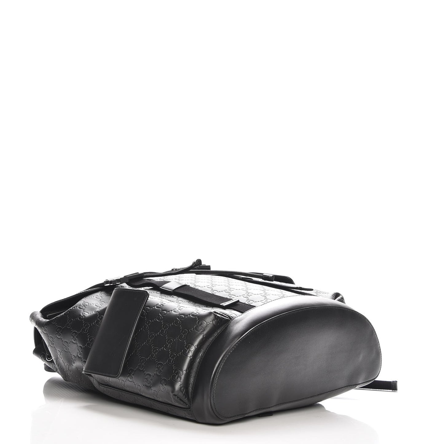 Guccissima Signature Double Buckle Backpack Black