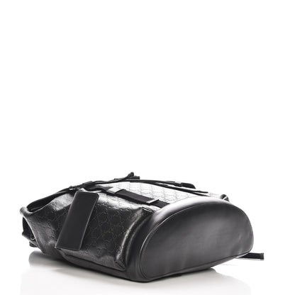 Gucci Guccissima Signature Double Buckle Backpack Black 4 of 7