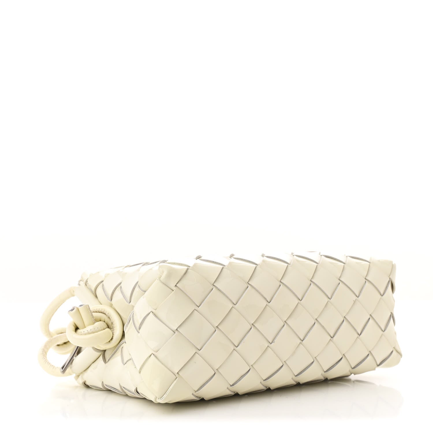 Bottega Veneta Patent Nappa Intrecciato Mini Loop Camera Bag White 4 of 10