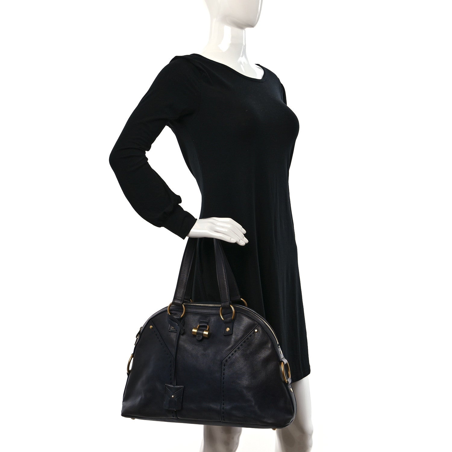 Saint Laurent Calfskin Large Muse Navy Blue 2 of 10