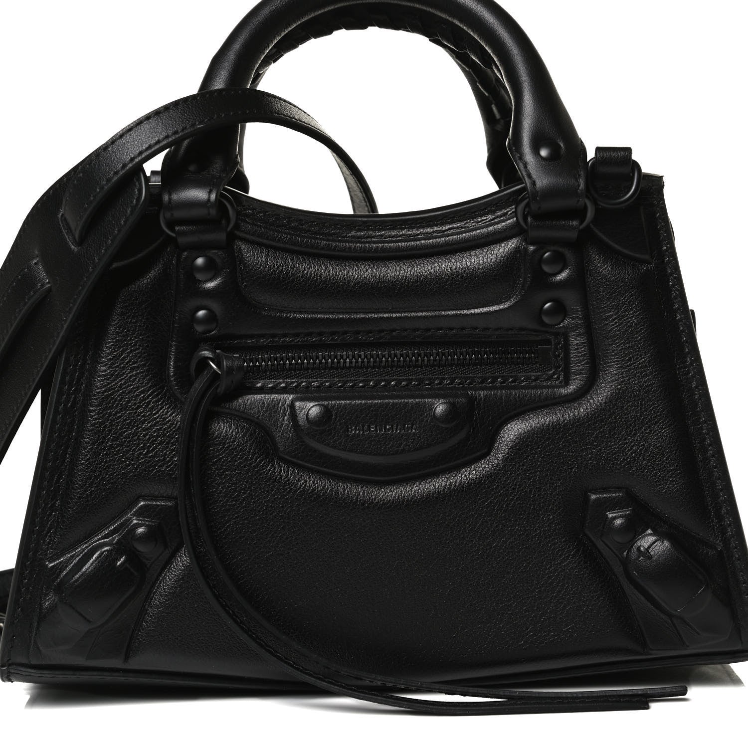 Balenciaga Cake Calfskin Tonal Hardware Mini Neo Classic City Black 9 of 12