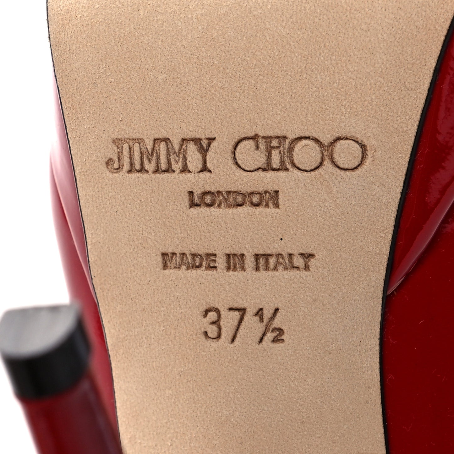 Patent Calfskin Crown 120 Peep Toe Platform Pumps 37.5 Red