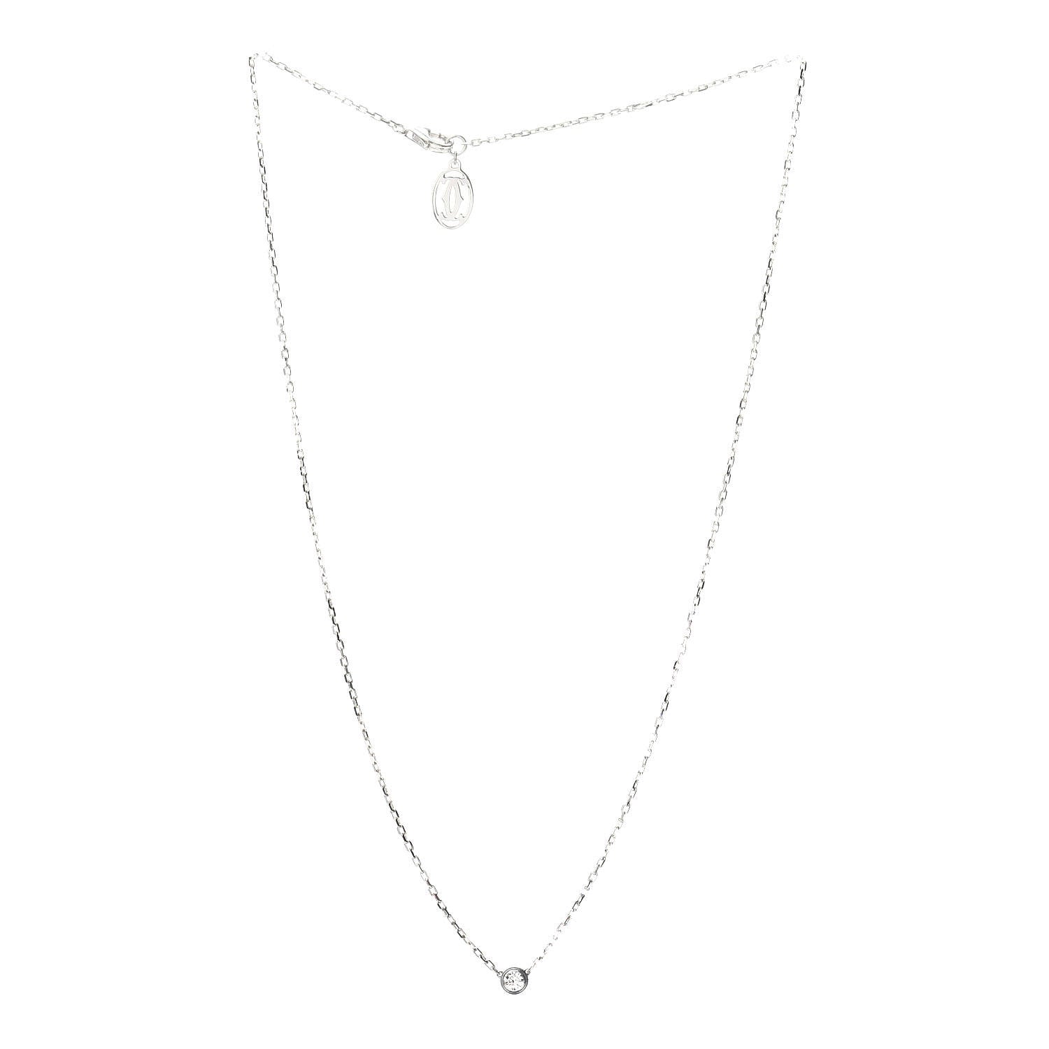 Cartier 18K White Gold Diamond SM D'Amour Pendant Necklace 3 of 5