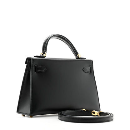 Hermes Tadelakt Mini Kelly Sellier 20 Black 3 of 11