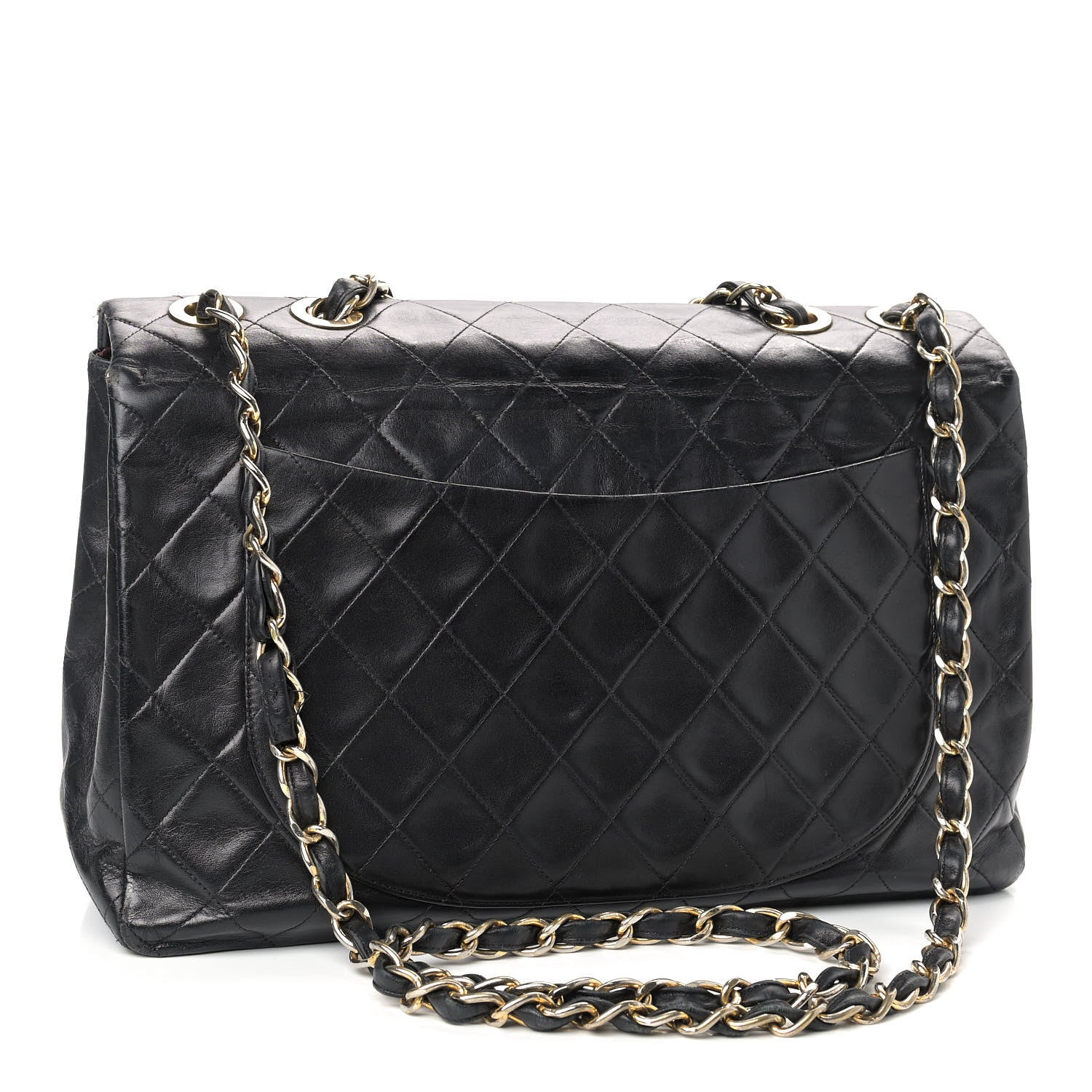 Chanel Lambskin Quilted XL Jumbo Single Flap Black 3 of 10