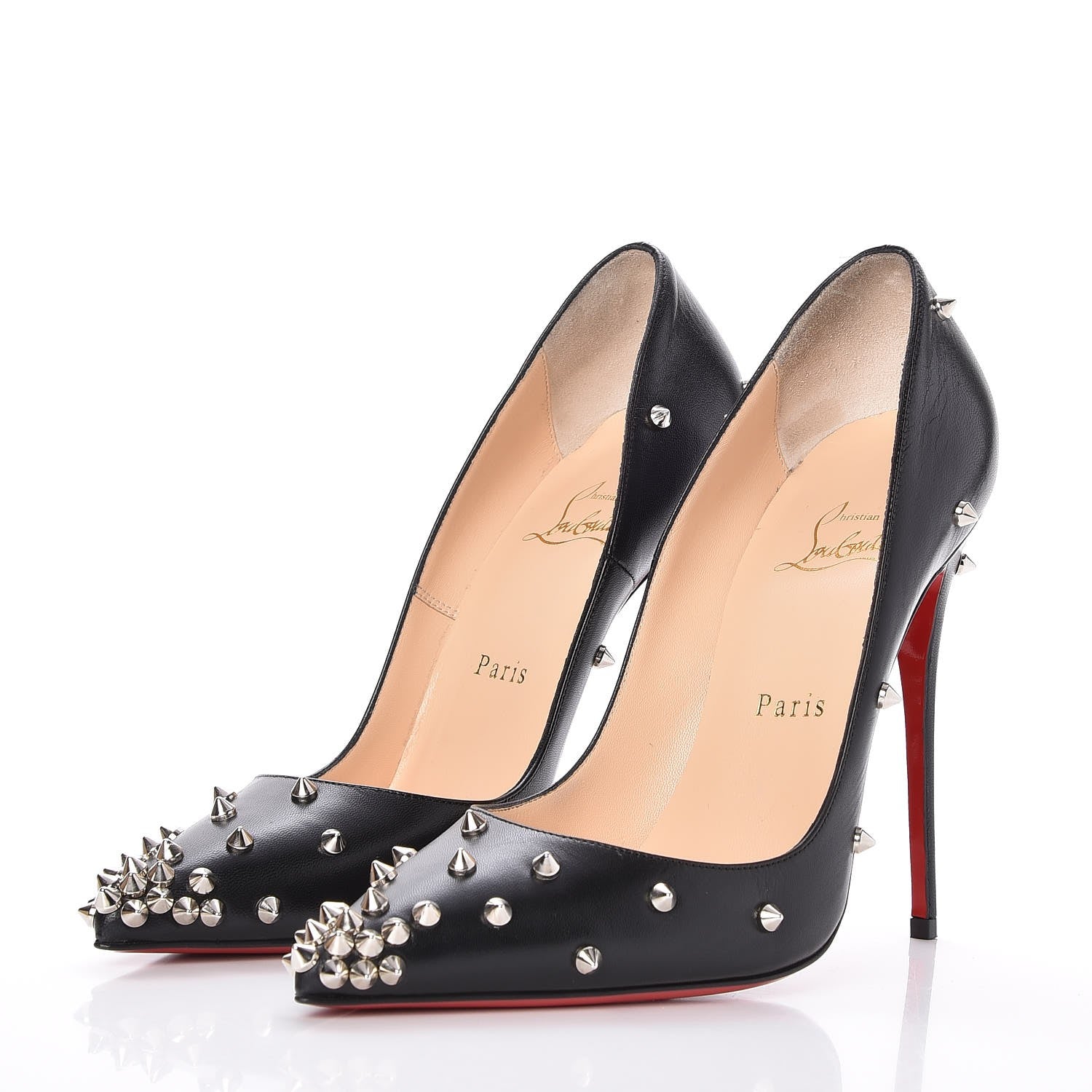 Christian Louboutin Kid Degraspike 120 Pumps 38 Black 3 of 8