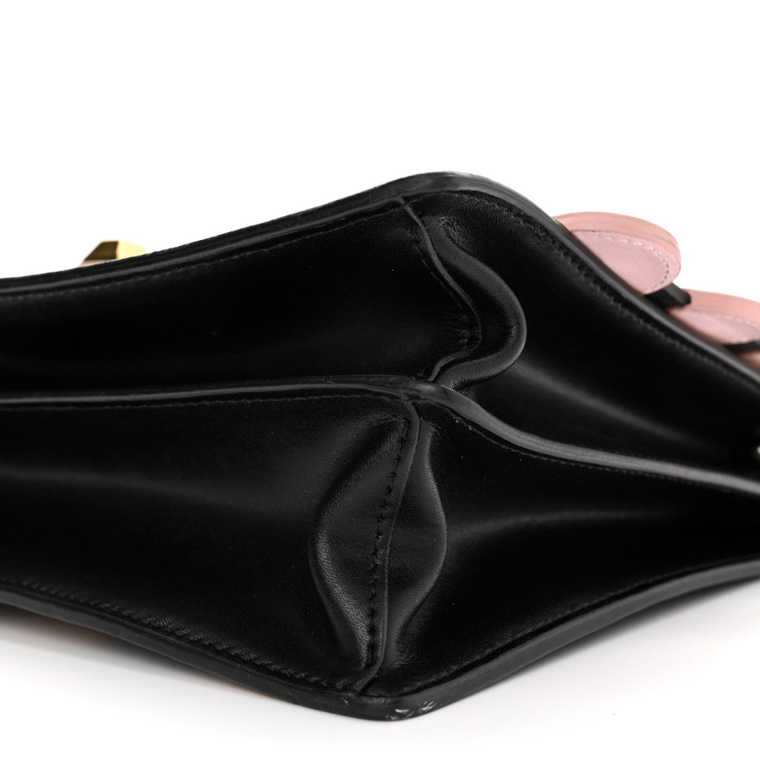 Fendi Vitello Liberty Lucido Pequin Inlay Studded Kan I Shoulder Bag Black Multicolor 10 of 10