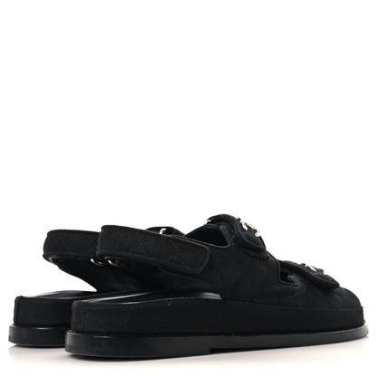 Chanel Mixed Fibers Velcro Dad Sandals 37 Black 5 of 10