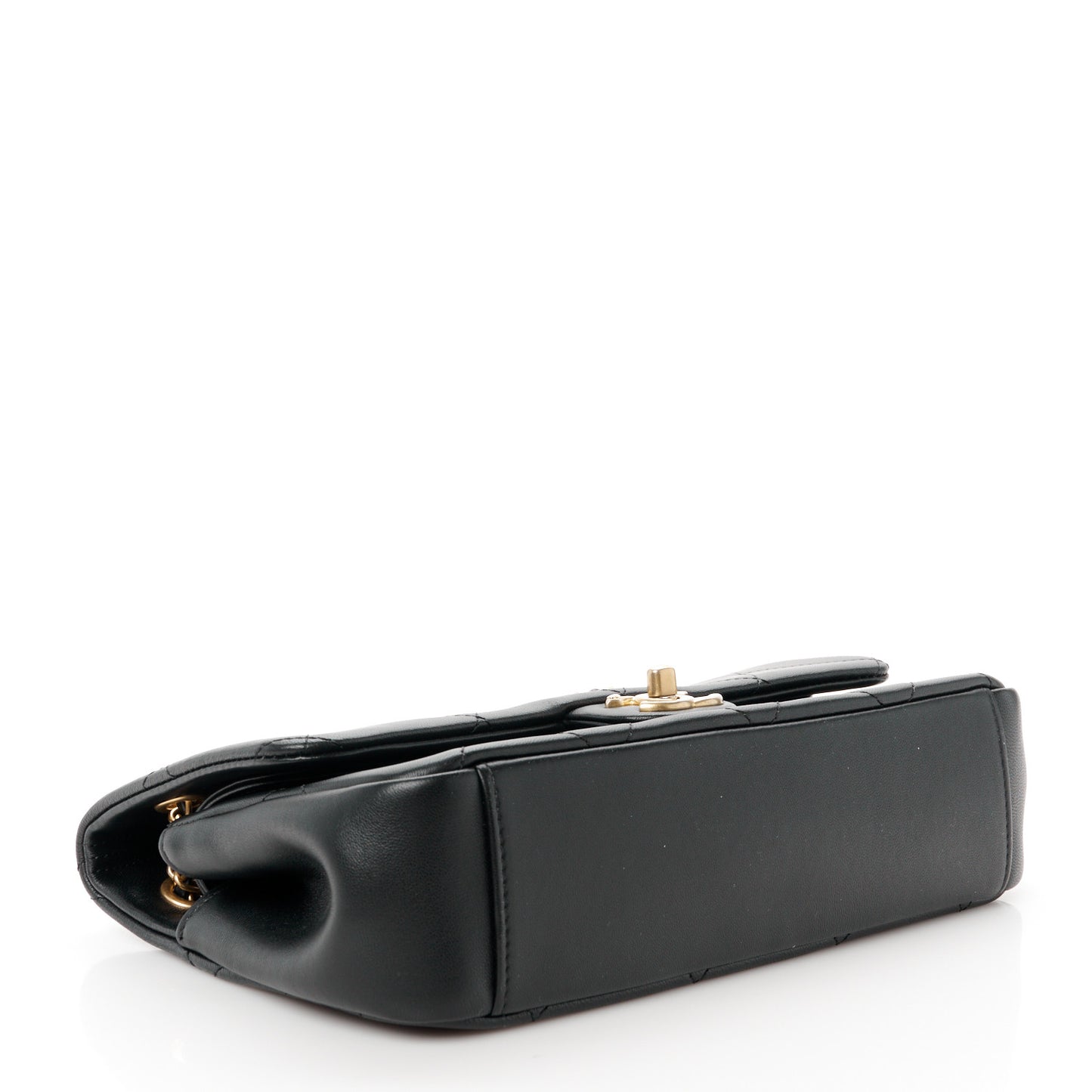 Lambskin Small A Real Catch Flap Bag Black