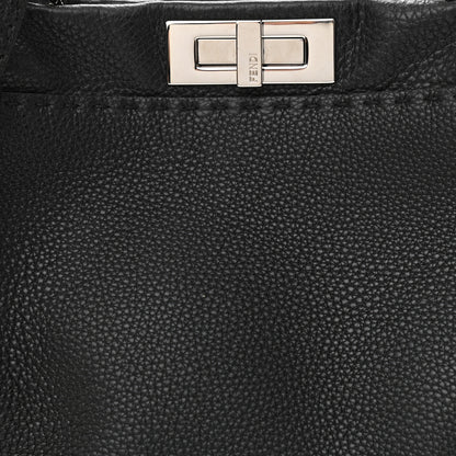 Fendi Cuoio Romano Selleria Bi-Color Medium Peekaboo Iconic Satchel Black Mou 10 of 12