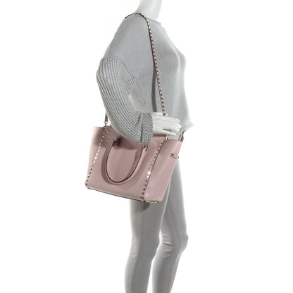 Valentino Garavani Vitello Rockstud Double Handle Tote Water Rose 2 of 8