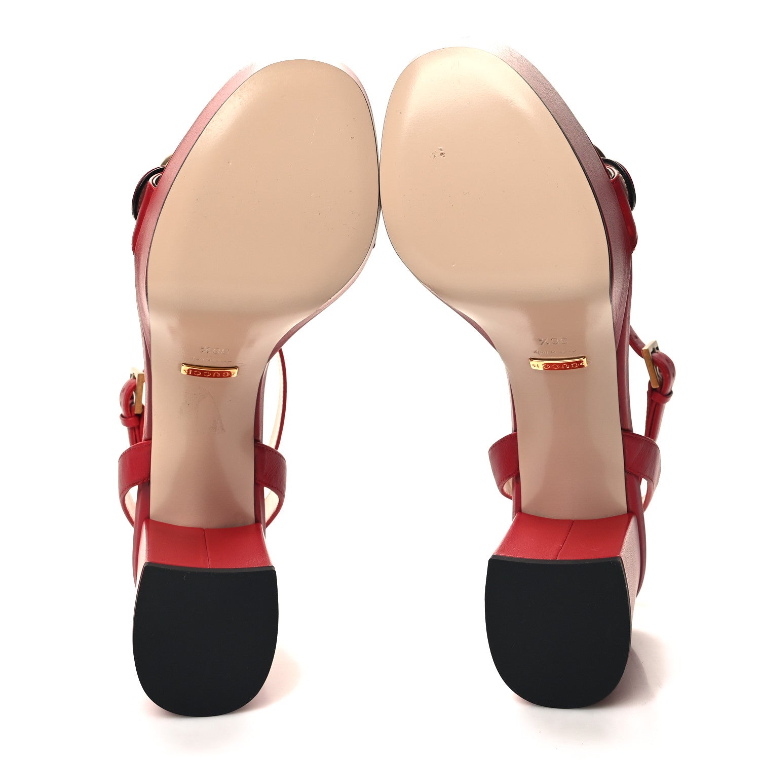 Gucci Calfskin GG Marmont Ankle Wrap 30/90mm Platform Sandals 36.5 Hibiscus Red 5 of 9