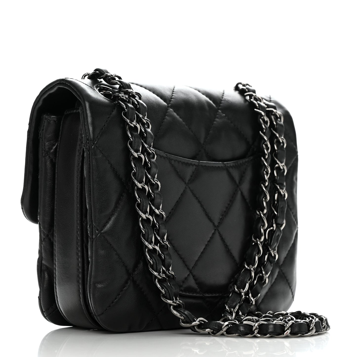 Lambskin Quilted Mini Chanel 3 Flap Black