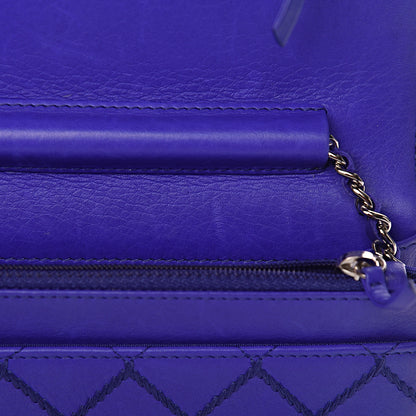 Chanel Calfskin Quilted Fancy CC Wallet On Chain WOC Blue 10 of 14