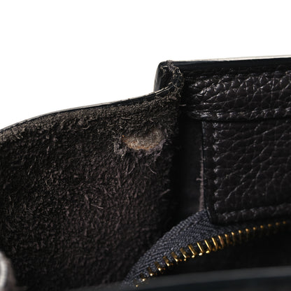 Celine Drummed Calfskin Nano Luggage Liquorice 12 of 13
