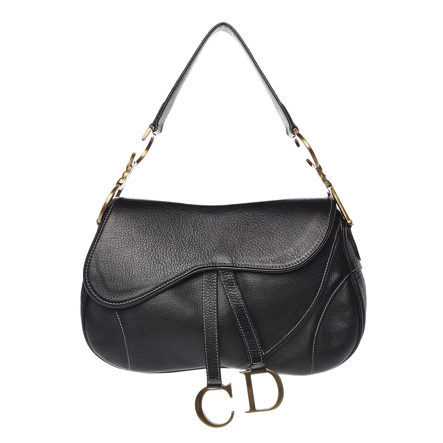 Christian Dior Calfskin Double Saddle Bag Black 1 of 11