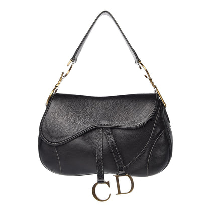 Christian Dior Calfskin Double Saddle Bag Black 1 of 11