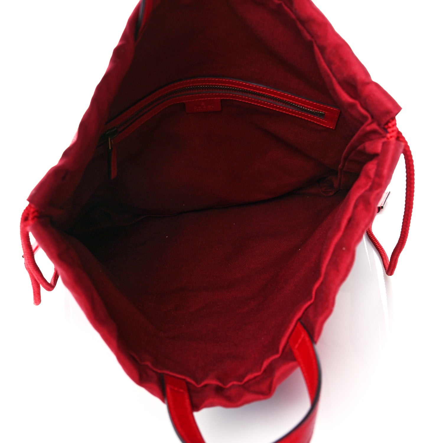 Gucci Canvas Logo Sylvie Stripe Drawstring Backpack Red 5 of 11