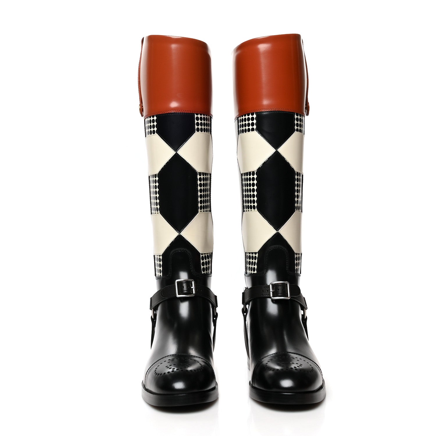 Gucci Calfskin Zelda Harness Riding Boots 38.5 Multicolor 2 of 7