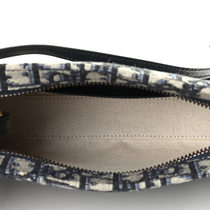 Christian Dior Oblique Zipped Pouch Clutch Blue 4 of 6