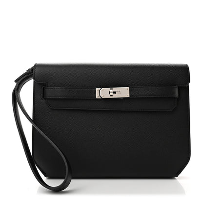 Hermes Epsom Kelly Depeches 25 Pouch Black 1 of 12