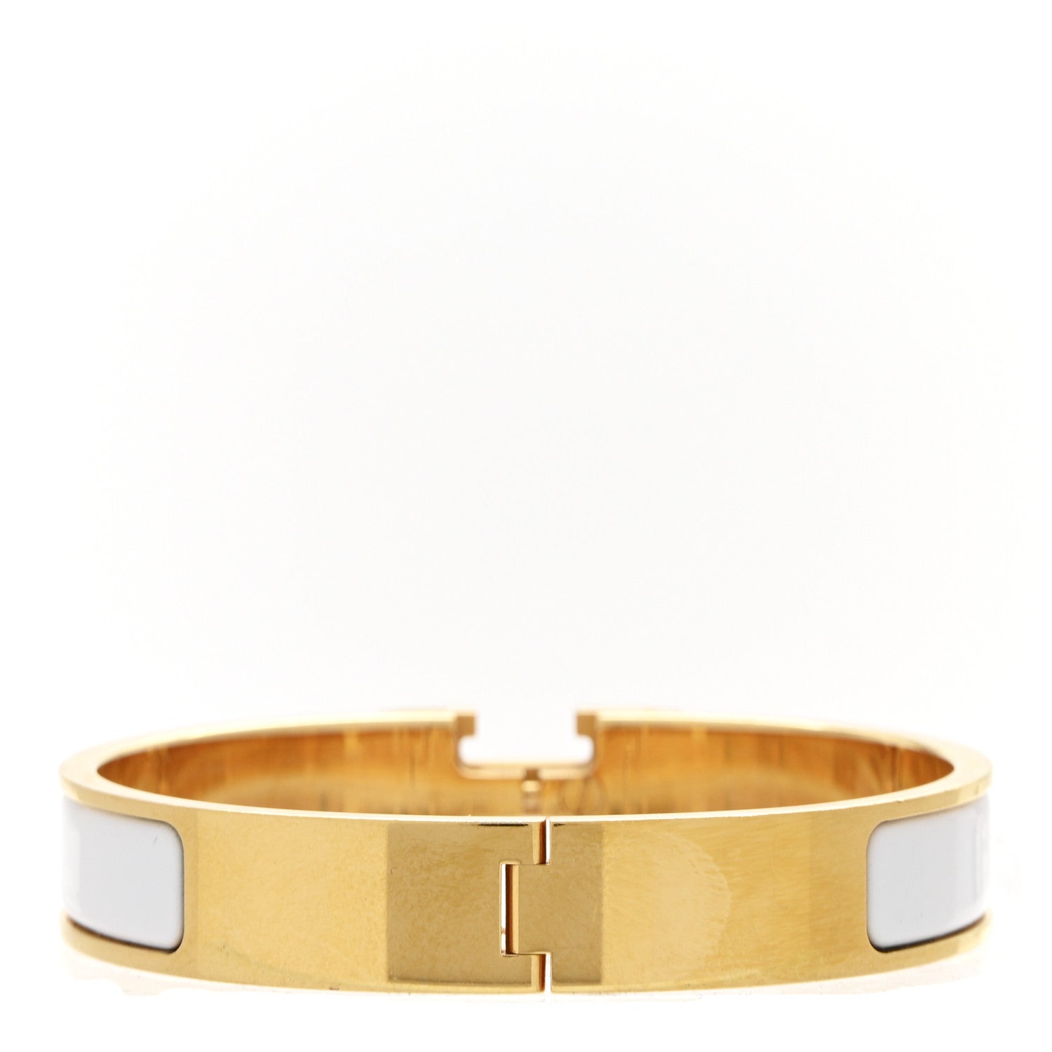 Hermes Enamel Narrow Clic Clac H Bracelet GM White 3 of 5