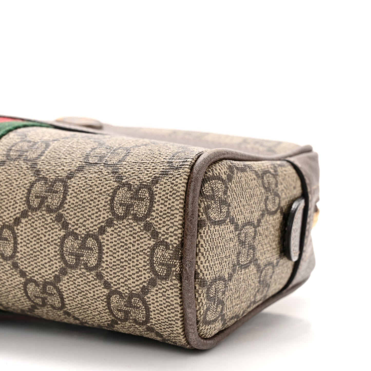 GG Supreme Monogram Web Small Ophidia Belt Bag 85 34 Dark Brown