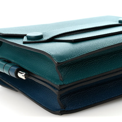 Hermes Evercolor Twins Bag Deep Blue Vert Bosphore 9 of 10