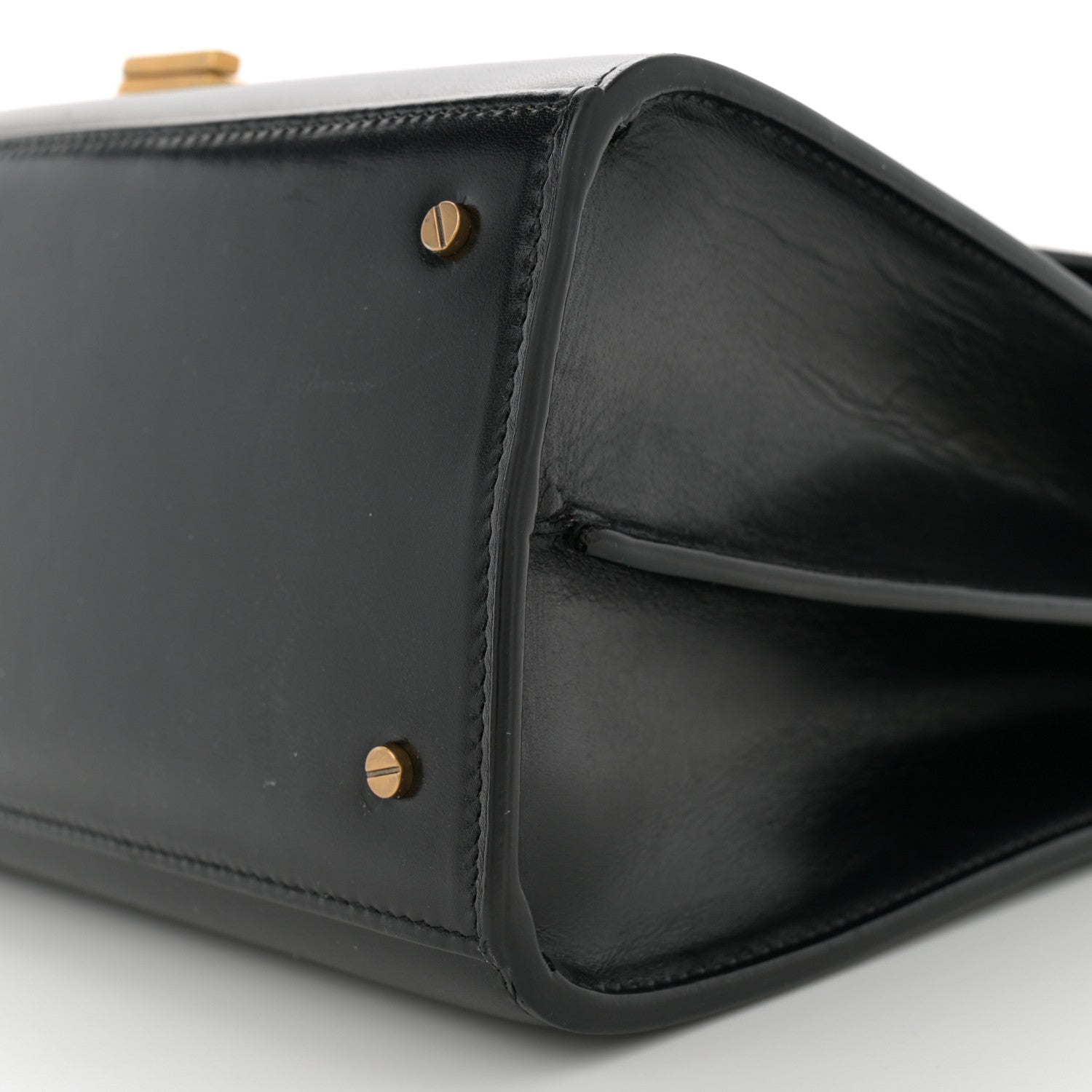 Saint Laurent Smooth Calfskin Medium Classic Monogram Cassandra Top Handle Black Rouge Legion 10 of 14