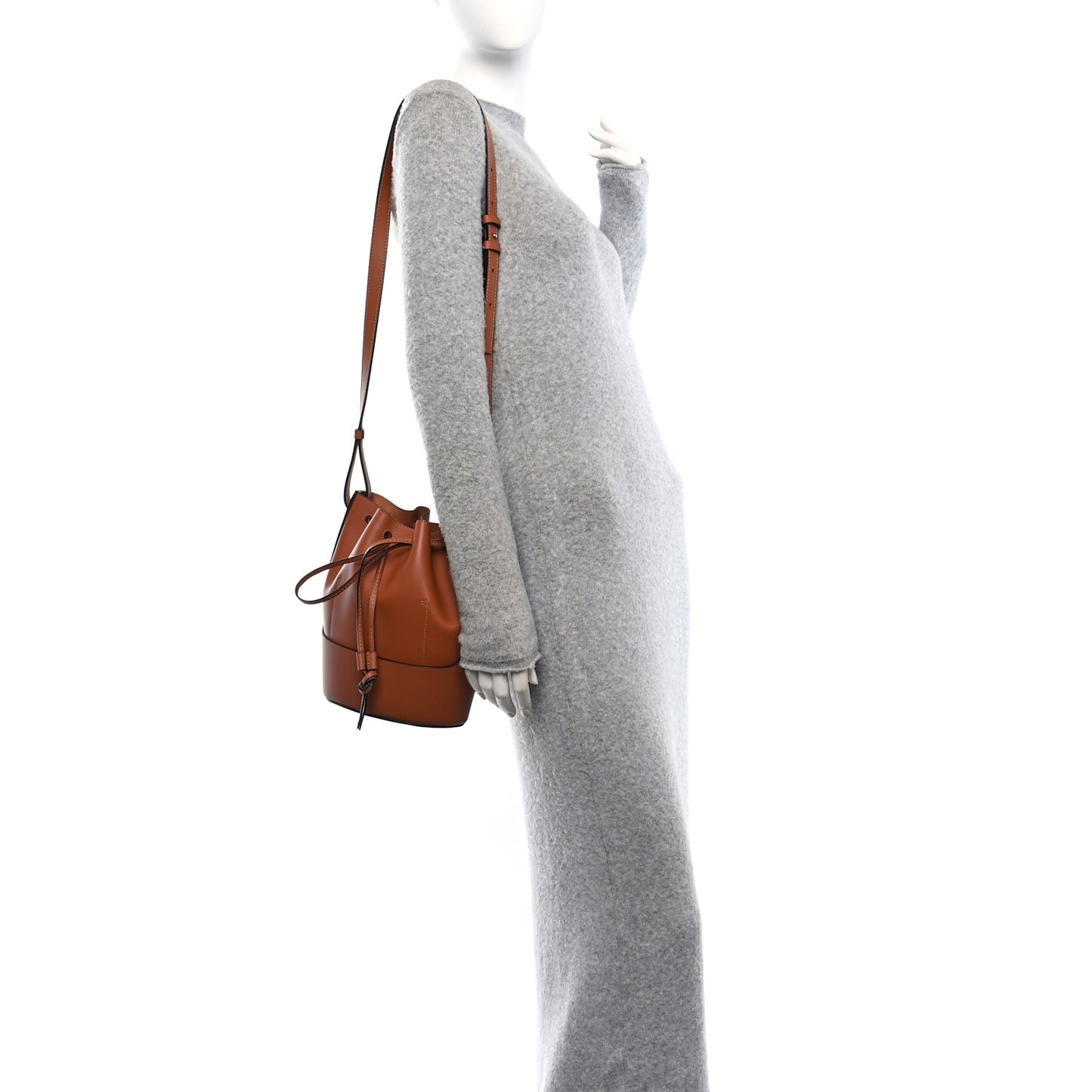 Calfskin Small Balloon Bucket Bag Tan