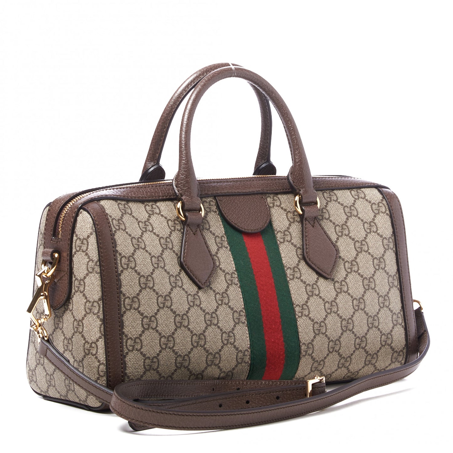 GG Supreme Monogram Web Medium Ophidia Boston Brown