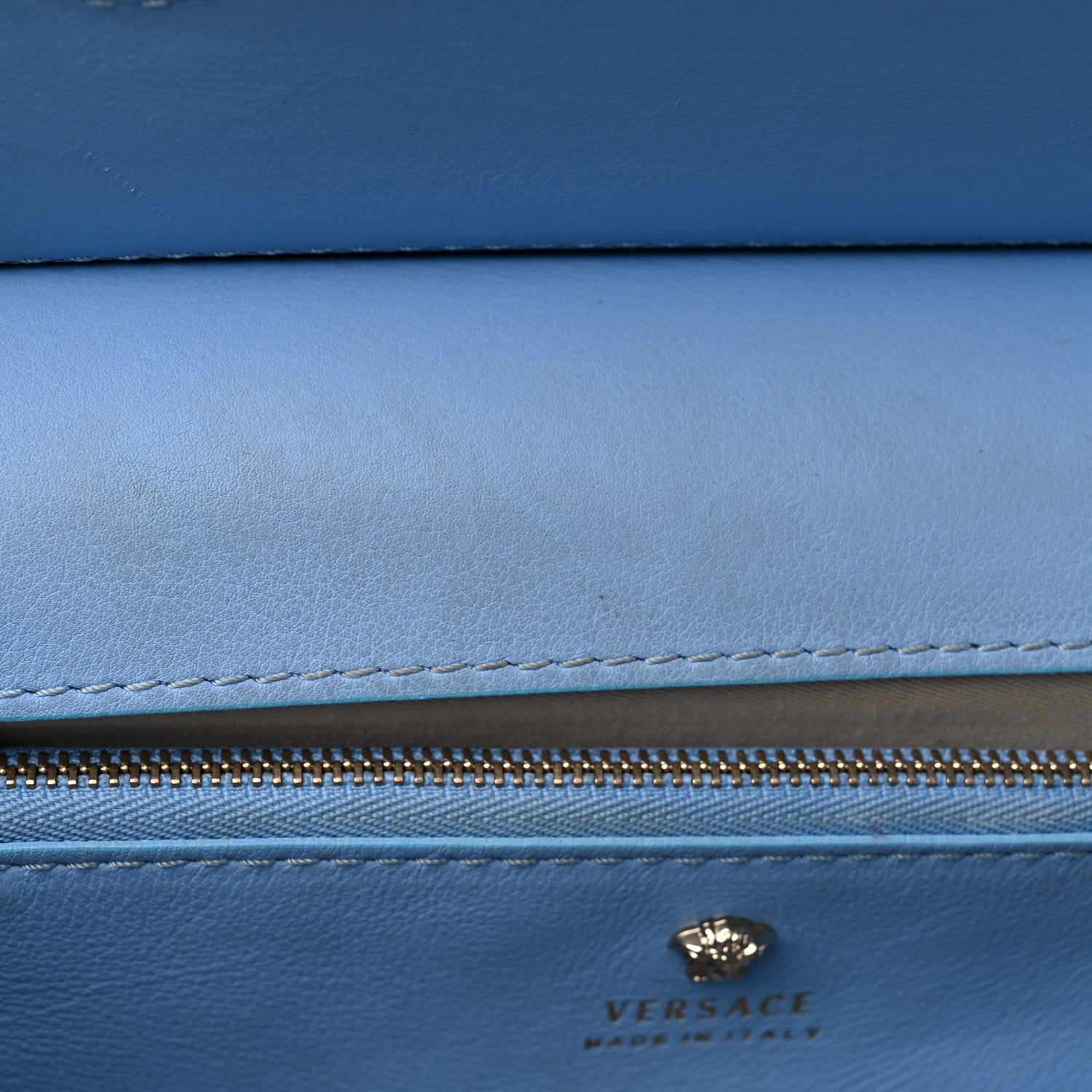 Versace Calfskin Canvas Medium Palazzo Empire Bag Desert Palm 12 of 19