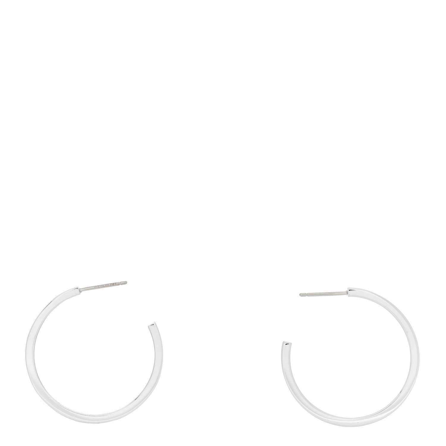 Tiffany Sterling Silver 1837 Medium Narrow Hoop Earrings 3 of 4