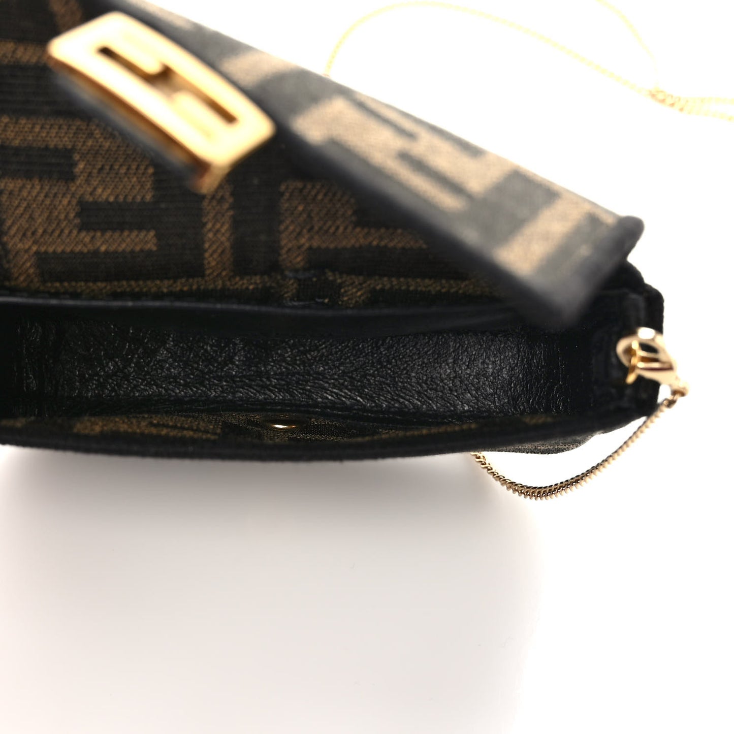 Fabric Jacquard FF 1974 Nano Baguette Charm Tobacco Moro Black