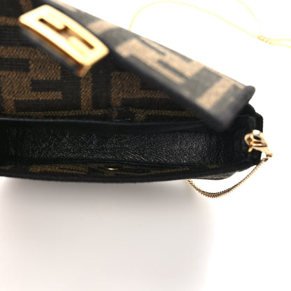 Fendi Fabric Jacquard FF 1974 Nano Baguette Charm Tobacco Moro Black 4 of 7