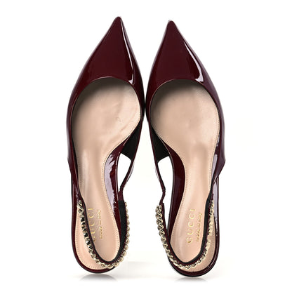 Gucci Patent Signoria Ballet Slingback Ballet Flat 38 Rosso Ancora 2 of 15