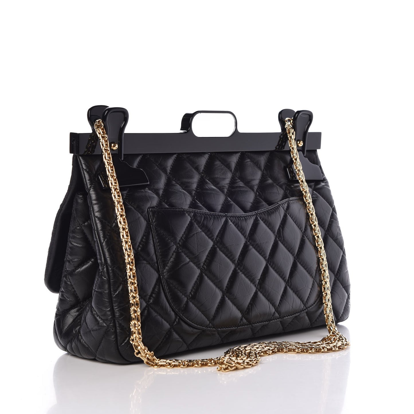 Aged Calfskin Quilted 2.55 Reissue 226 Hanger Flap Black