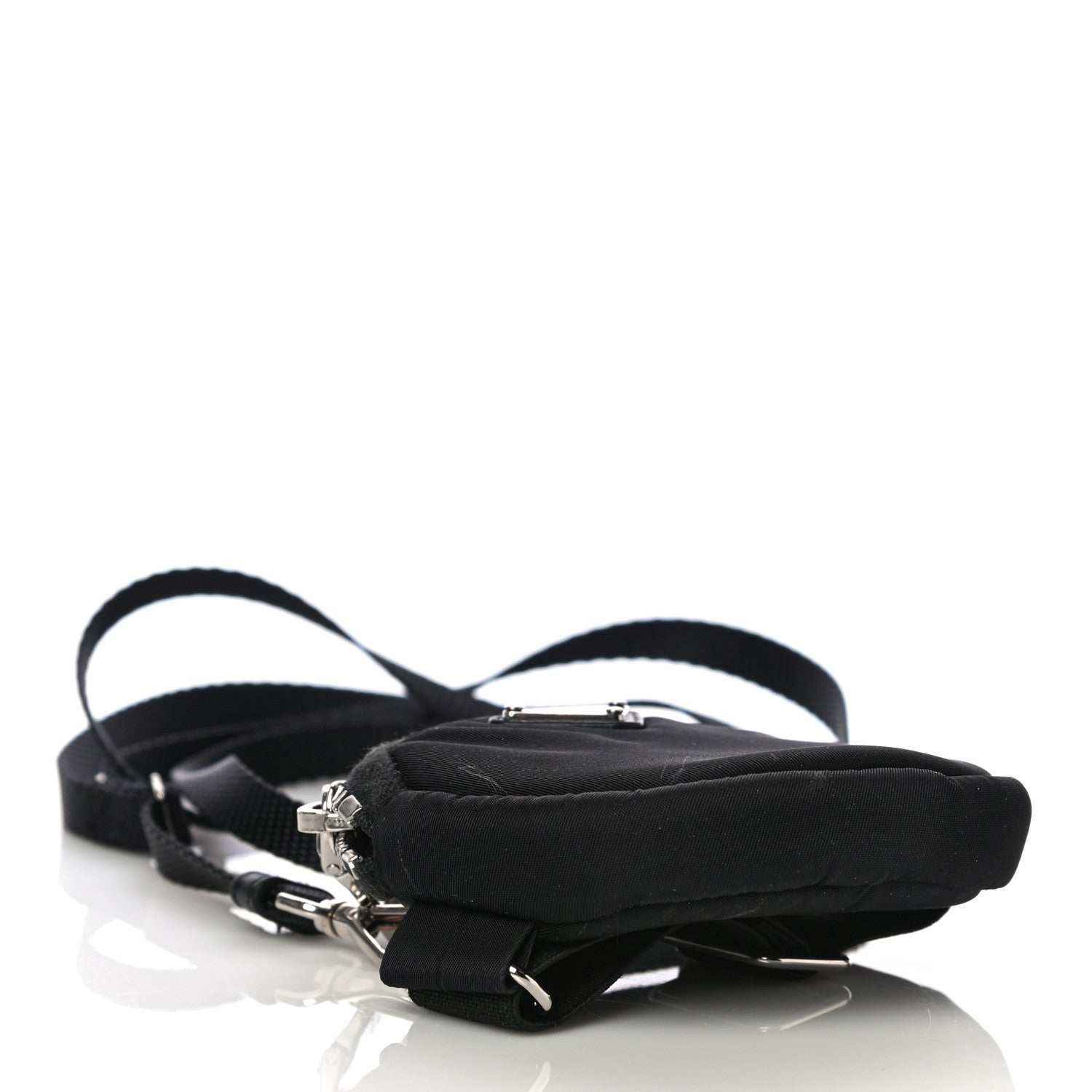 Prada Nylon Mini Round Coin Purse Black 9 of 12