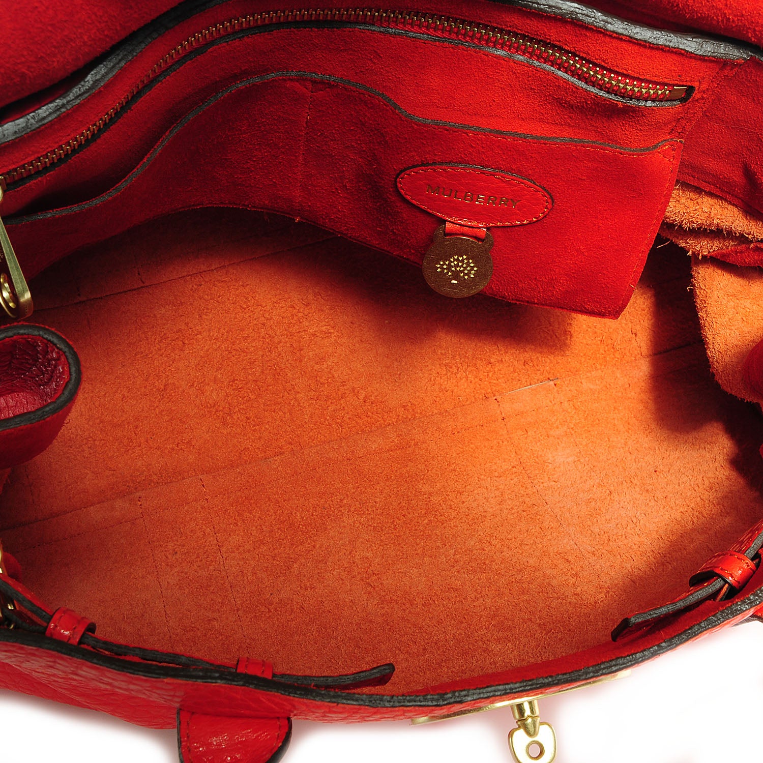 Mulberry Shiny Grain Bayswater Satchel Flame 5 of 9