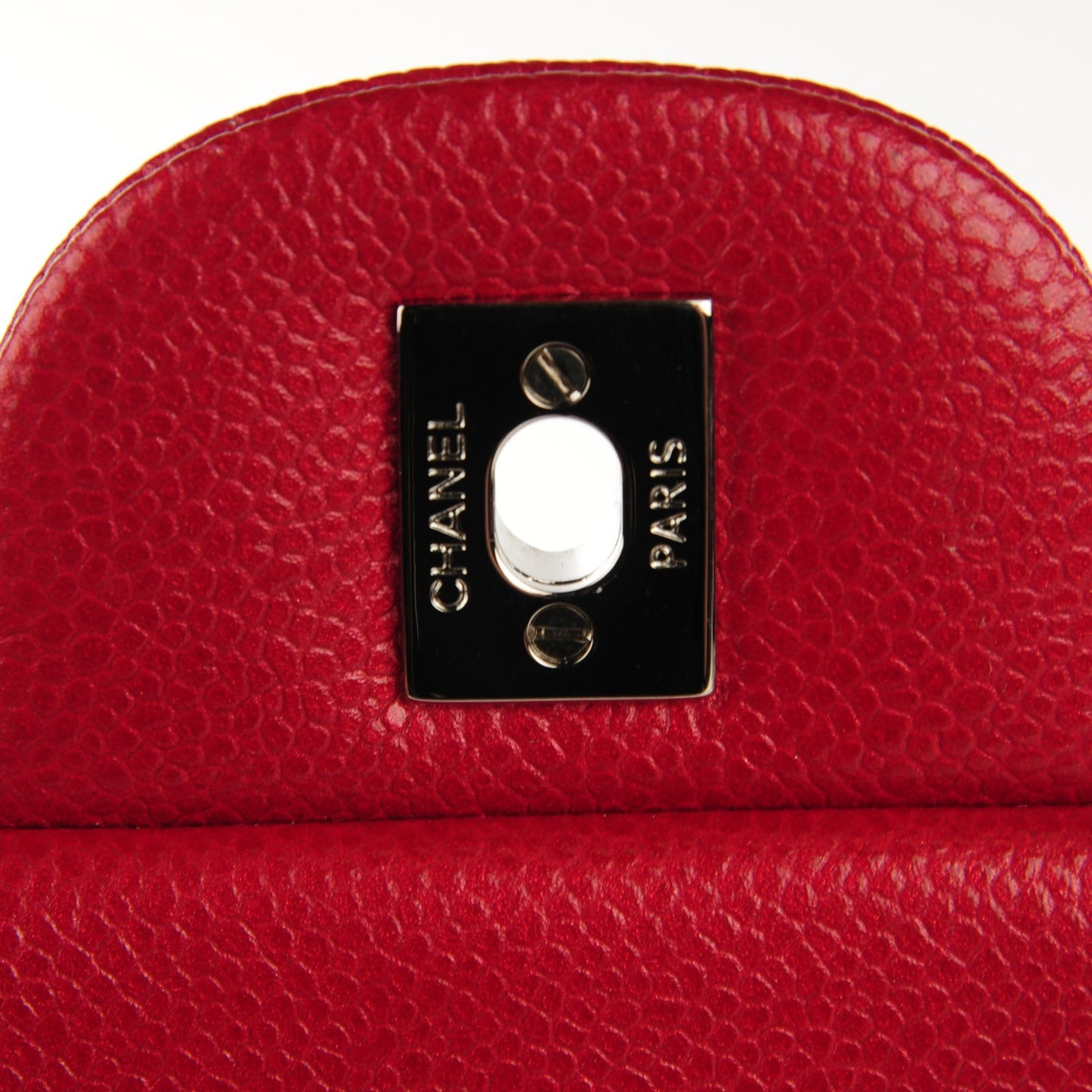 Pearly Caviar Quilted Jumbo Double Flap Dark Pink