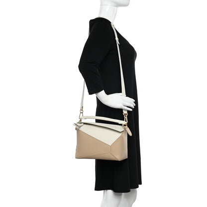 Loewe Classic Calfskin Small Puzzle Edge Bag Soft White Paper Craft 3 of 11