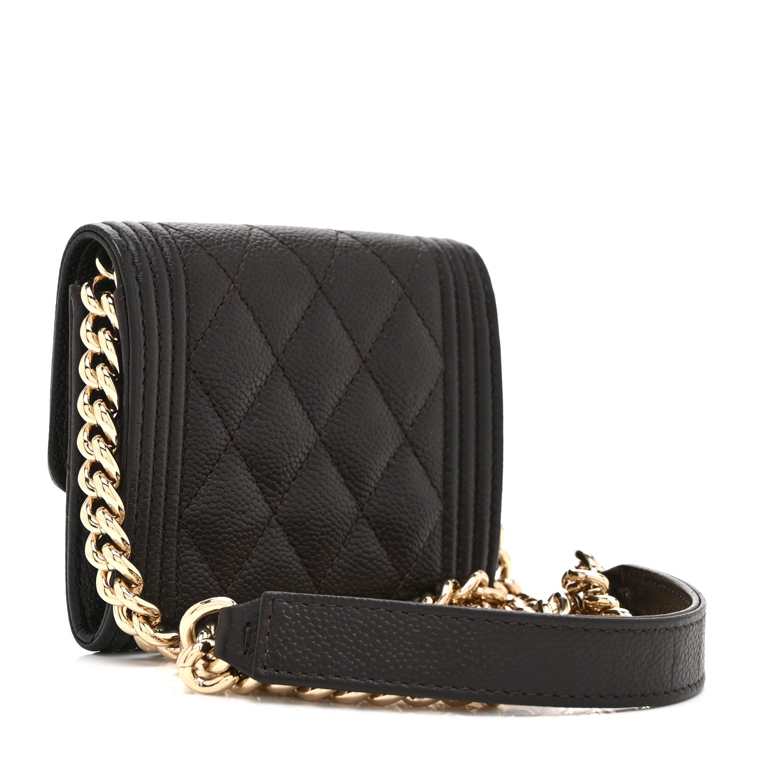 Chanel Caviar Quilted Boy Card Holder On Chain Black 3 of 11