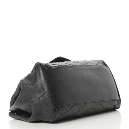 Saint Laurent Lambskin Chevron Monogram Medium Nolita Black 4 of 11