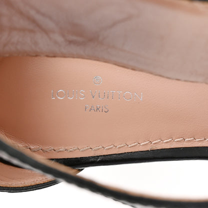 Louis Vuitton Calfskin Crocodile Embossed Horizon Sandals 37.5 Black 8 of 9