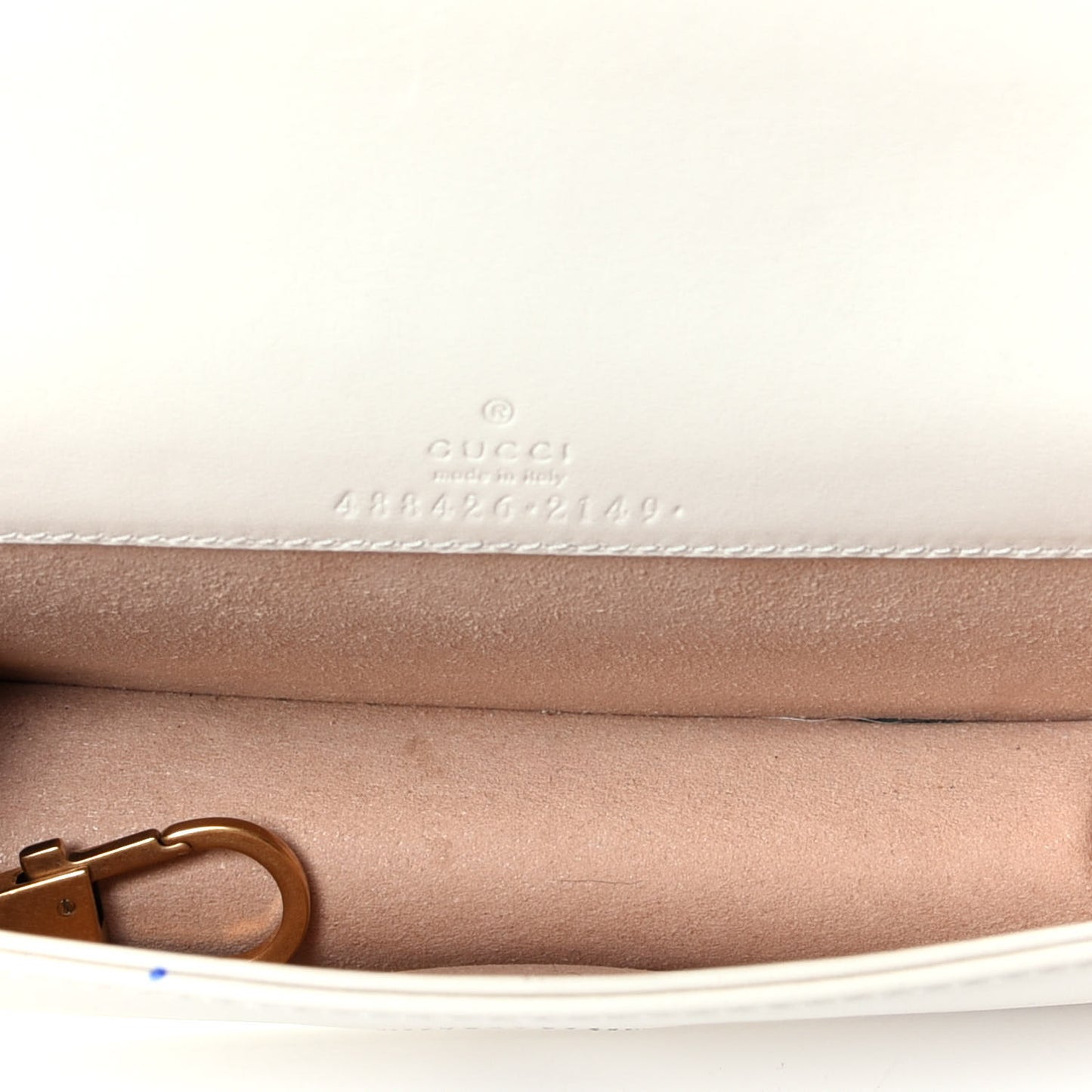 Calfskin Matelasse GG Marmont Mini Bag White