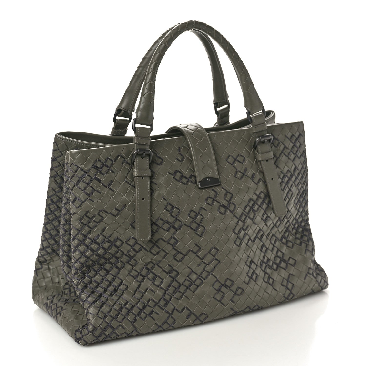 Bottega Veneta Nappa Intrecciato Stitched Medium Roma Tote Grey 3 of 13