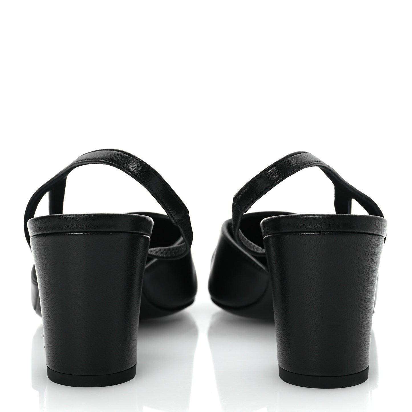 Lambskin Cap Toe CC Slingback Sandals 39.5 Black Dark Grey