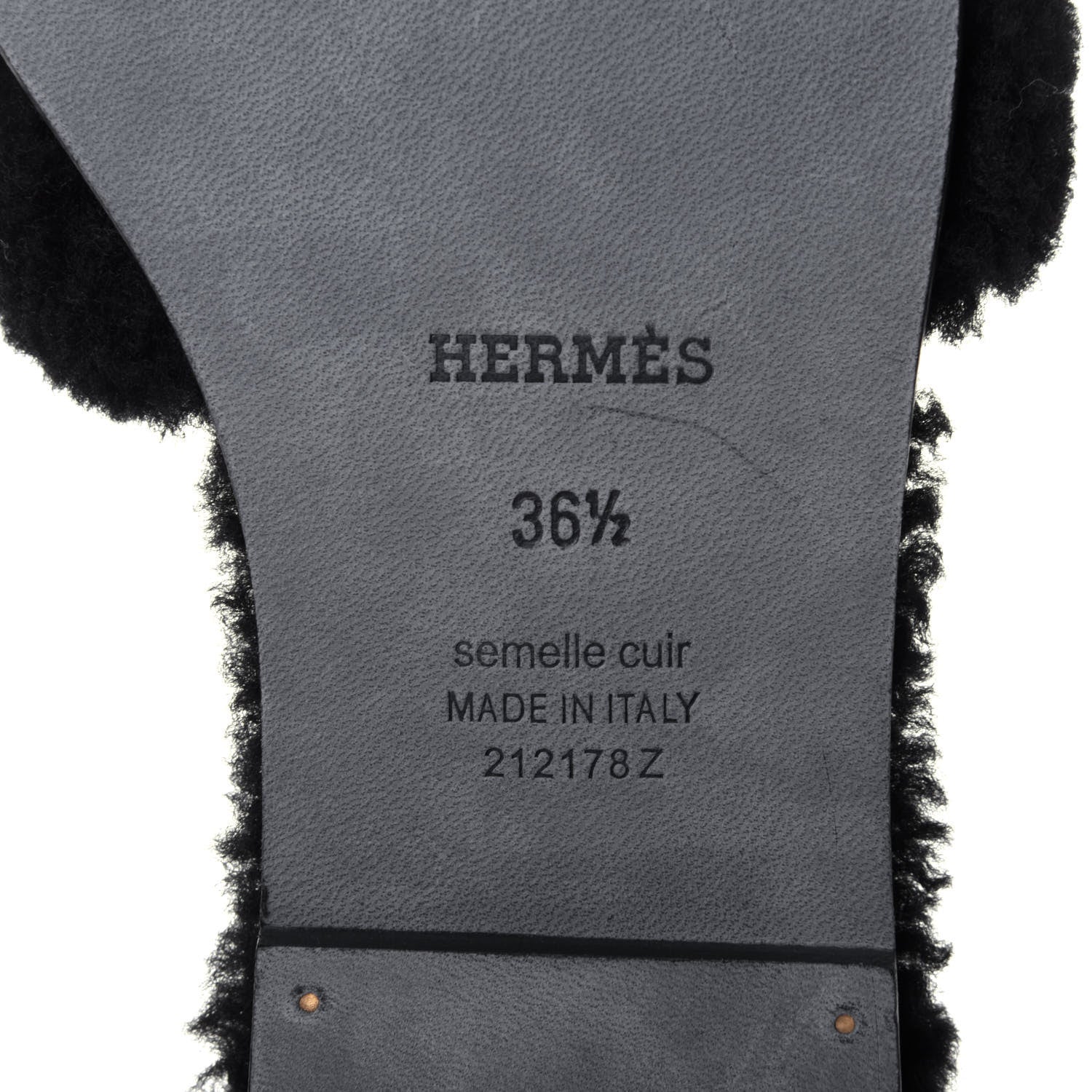 Hermes Woolskin Oran Sandals 36.5 Black 9 of 10