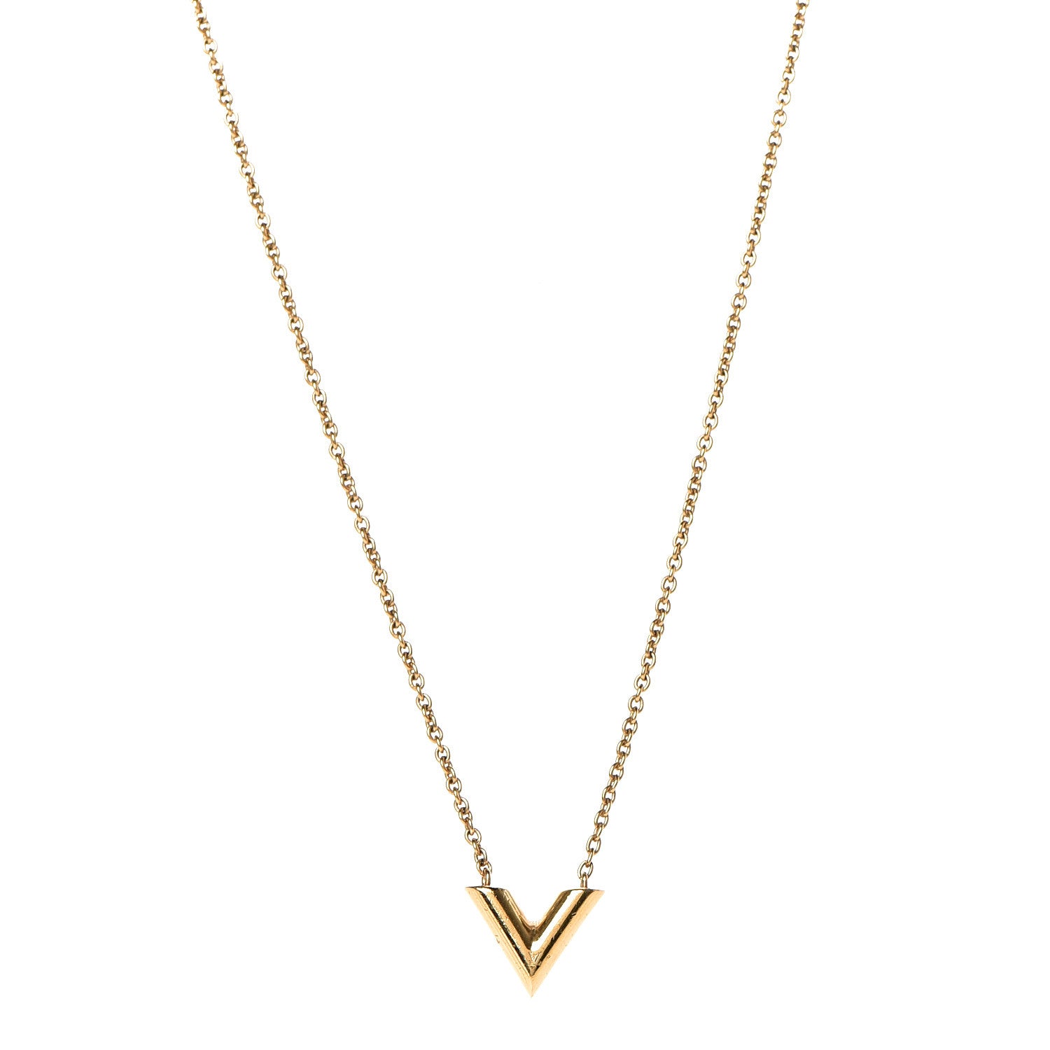 Louis Vuitton Essential V Necklace Gold 1 of 5